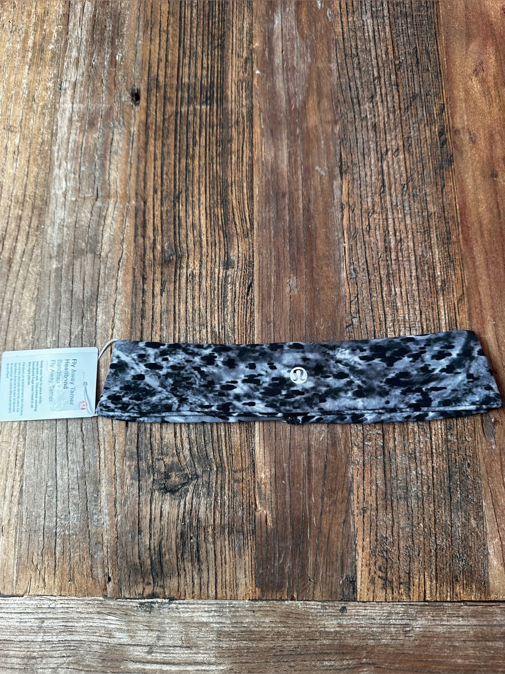 lululemon athletica Black and Gray Marble Print Headband